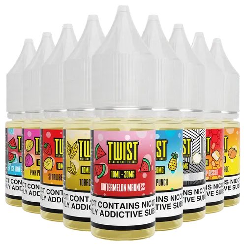 twist pink lemonade vape juice E-liquids TWIST SALTS 10ML Punch stlhpods Choose Flavor:Sour Pineapple Gush VSAVI Premium Nicotine Salts